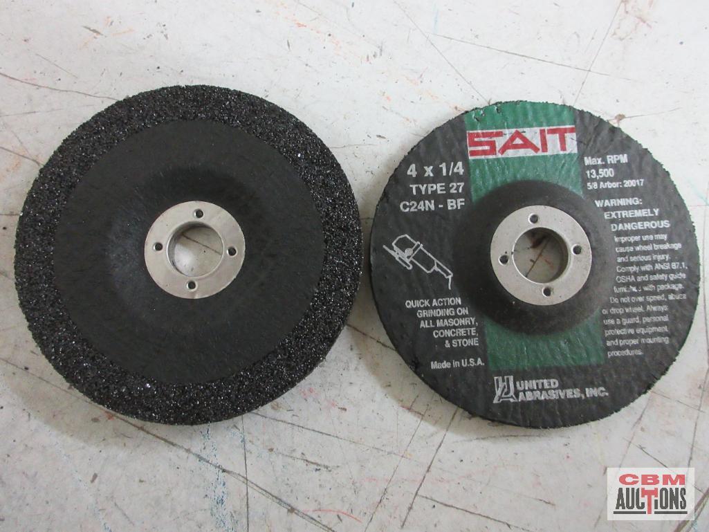 United Abrasives 20017 SAIT Cioncrete 4" x 1/4" x 5/8", Type 27, Depressed Center Grinding Wheels -