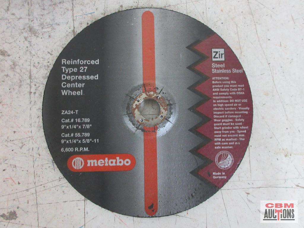 Metabo Abrasives 16789 Steel/Stainless Steel 9" x1/4" x 7/8", A24-T Zirconium Grinding Wheels - Set