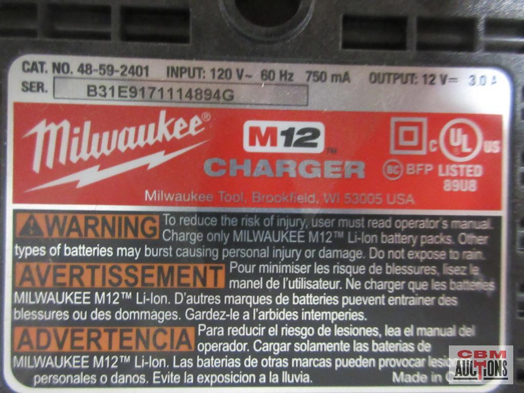 Milwaukee 48-11-2440 M12 Red Lithium-Ion 4.0AH Battery Pack Milwaukee 48-59-2401 M12 Battery Charger