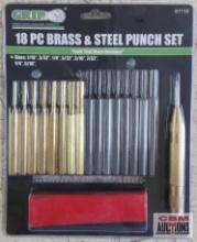 Grip 61118 18pc Brass & Steel Punch Set (1/16" to 5/16")