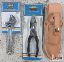 Wisdom 03-SJ6C-1 6" Slip Joint Pliers Wisdom 02-AW6c-1 6" Adjustable Wrench Midwest Saddlery Leather