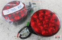 Jammy J-755-RD LED Single Face Pedestal Lamp, Stop/Turn/Tail Model, Red Lens Black Back - Set of 2