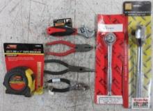 American Tool Exchange 20041 SAE/Metric 25'/7.5mm x 1" Tape Measure Slip Joint Pliers Needle Nose