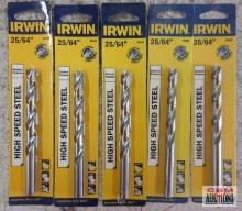 Irwin 60525 General Purpose, High Speed Steel Drill Bit 25/64" - Set of 5