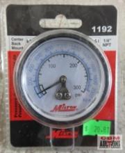 Milton 1192 Center Back Mount Pressure Gauge, 1/4" NPT, 0-300 PSI