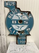 1920s rare BLUE GOOSE Bus Lines large porcelain sign