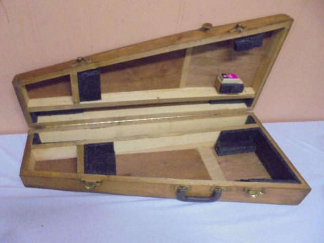 Vintage Handmade Wooden Violin Case w/ Handpainted Frog