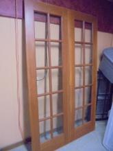 Wooden Glass Panel Sliding Door