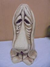 Vintage Ceramic Crying Dog Statue