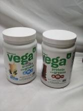 2 Tubs of Vega Protien and Greens Powders- Chocolate and Vanilla