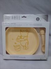 Disney Baby Silicone Plate and Spoon Set- Disney 100 “Pooh Bear”