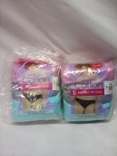 2 Packs of 5 Hanes Tagless Hi-cuts Breathable Cotton Underwear Size 7/L