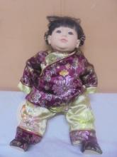 Beautiful Adora Porcelain Oriental Doll on Stand