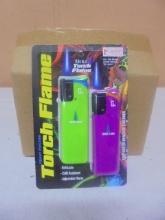 8 Brand New 2 Packs of Torch Flame Disposble Lighters