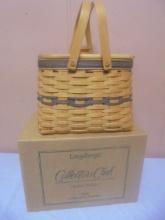 1998 Longaberger Collector's Club Harbor Basket w/ Protector & Lid