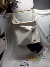 DOFASAYI Grey Cloth Heavy Duty Collapsible Laundry Basket w/ Accessories