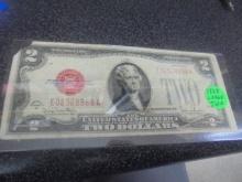 1928 Large Two 2 Dollar Red Seal Note