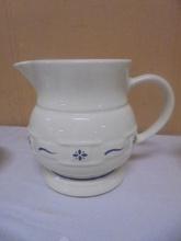 Longaberger Pottery Woven Traditions Heritage Blue 64oz Pitcher