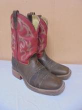 Pair of Men's Double H Leather Cowboy Boots