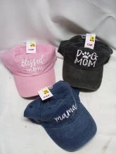 Lot of 3 Mom/ Dog Mom Ball Caps