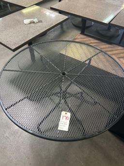 48 in. Round Black Metal Mesh Patio Table