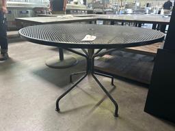 48 in. Round Black Metal Mesh Patio Table