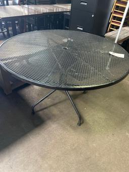 48 in. Round Black Metal Mesh Patio Table