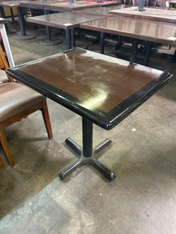 24 in. x 30 in. Black and Wood Resin Top Pedestal Tables