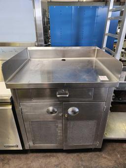 30 in. x 36 in. Stainless Steel Enclosed Base Cashier Station