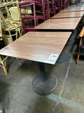 24 in. Square Food Wood Top Pedestal Tables