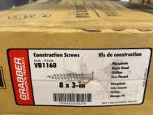 4 CONTAINERS OF 8 x 3 INCH CONSTRUCTION SCREWS