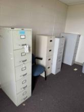 (4) File Cabinets & Chair