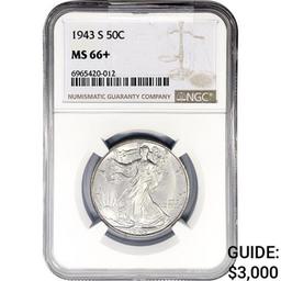 1943-S Walking Liberty Half Dollar NGC MS66+