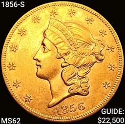 1856-S $20 Gold Double Eagle UNCIRCULATED