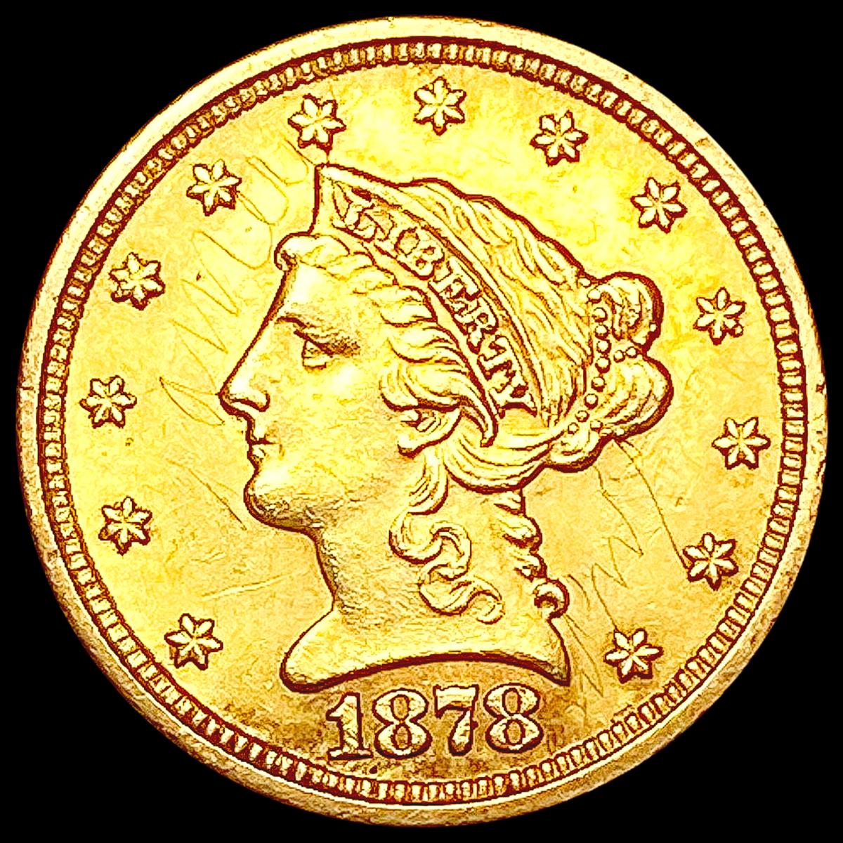 1878-S $2.50 Gold Quarter Eagle CLOSELY UNCIRCULAT