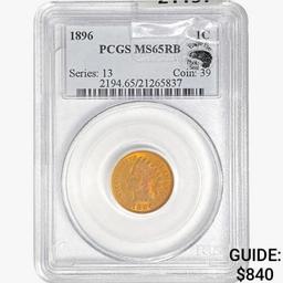 1896 Indian Head Cent PCGS MS65 RB