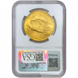 1908-D $20 Gold Double Eagle NGC MS64 No Motto