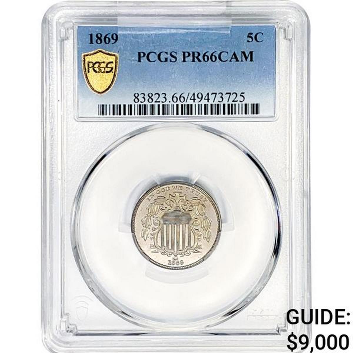 1869 Shield Nickel PCGS PR66 DCAM