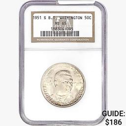 1951-S Booker T Half Dollar NGC MS65