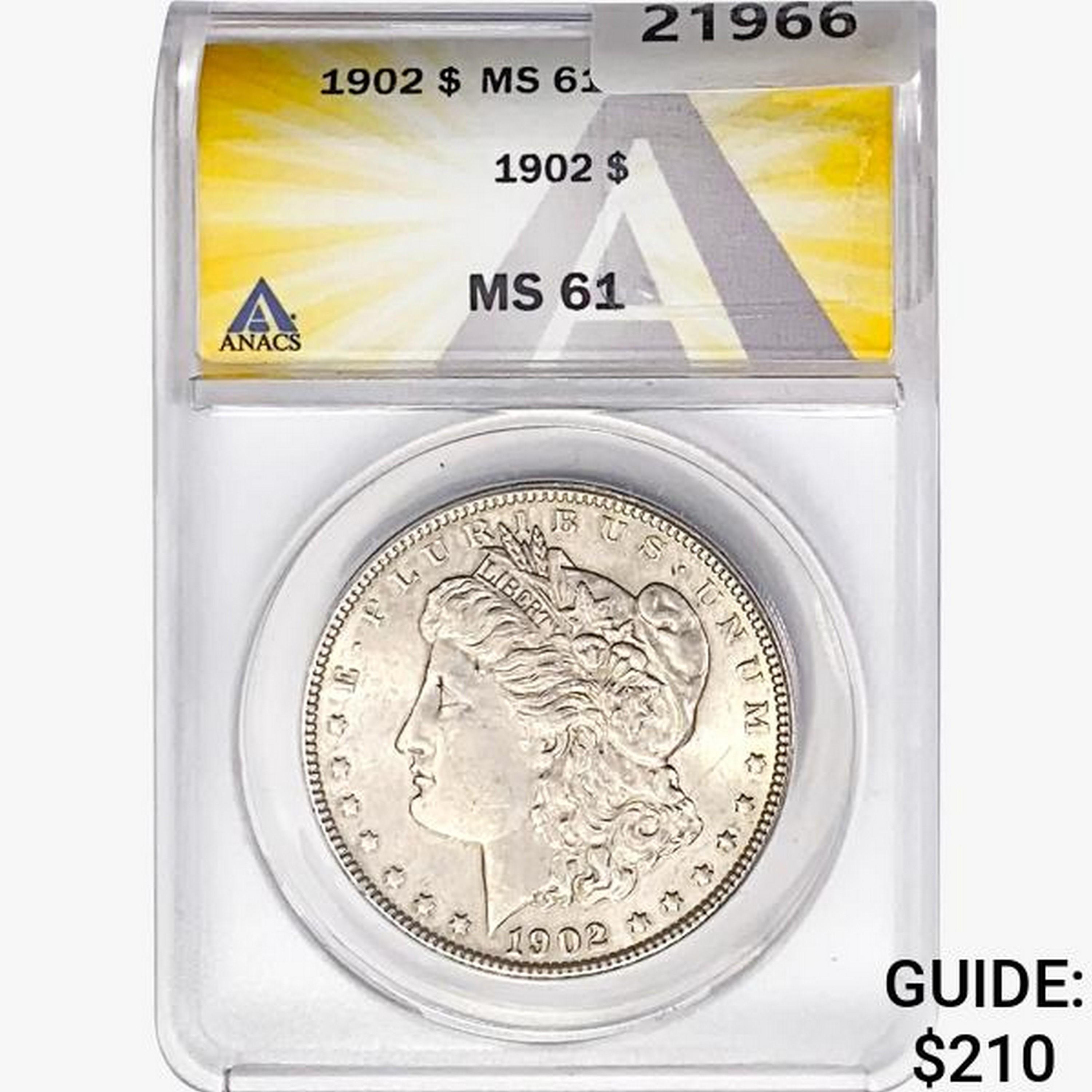 1902 Morgan Silver Dollar ANACS MS61