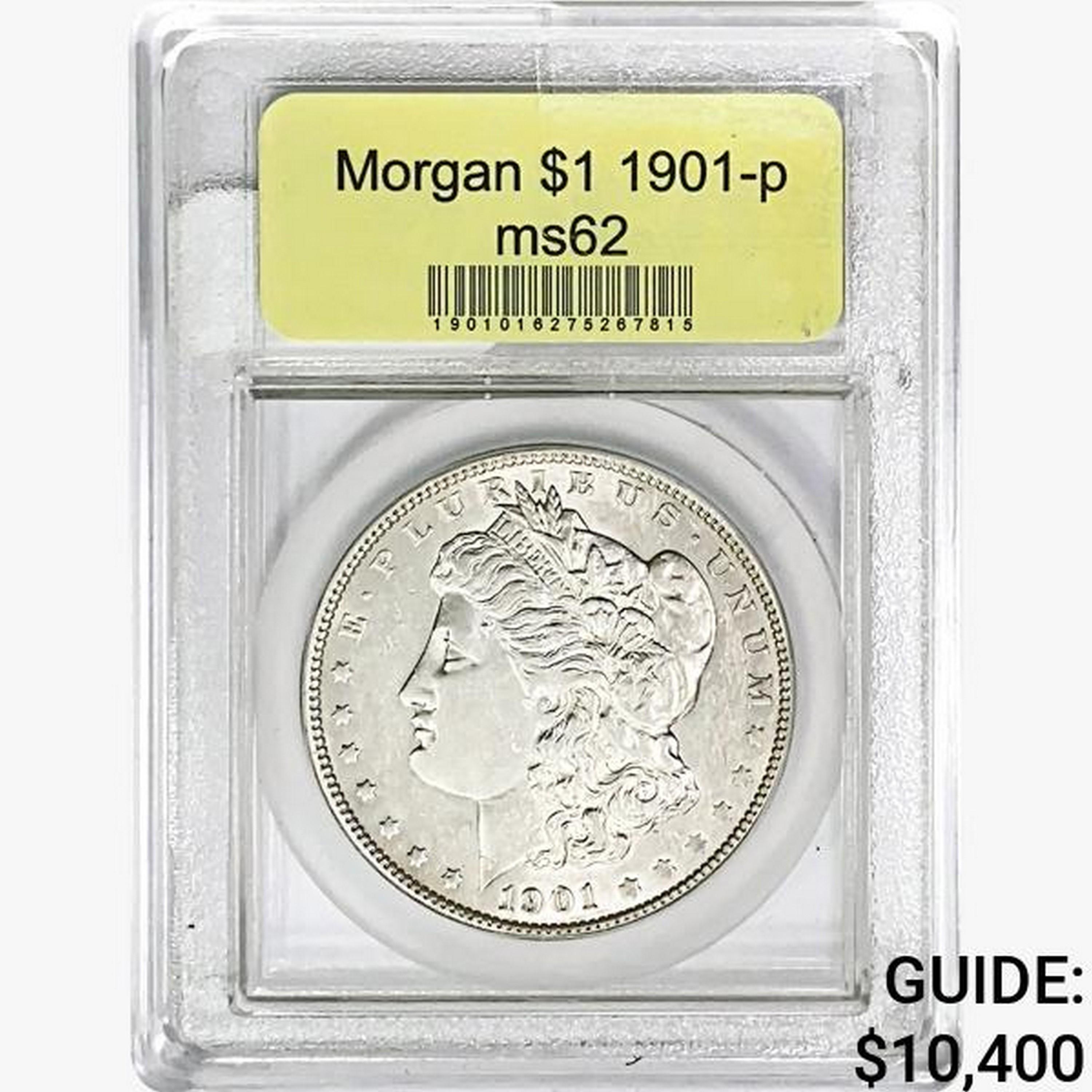1901-P Morgan Silver Dollar USCG MS62