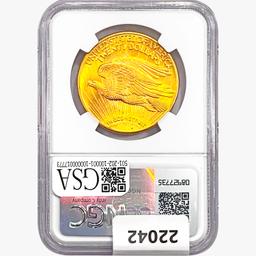 1914-D $20 Gold Double Eagle NGC MS63