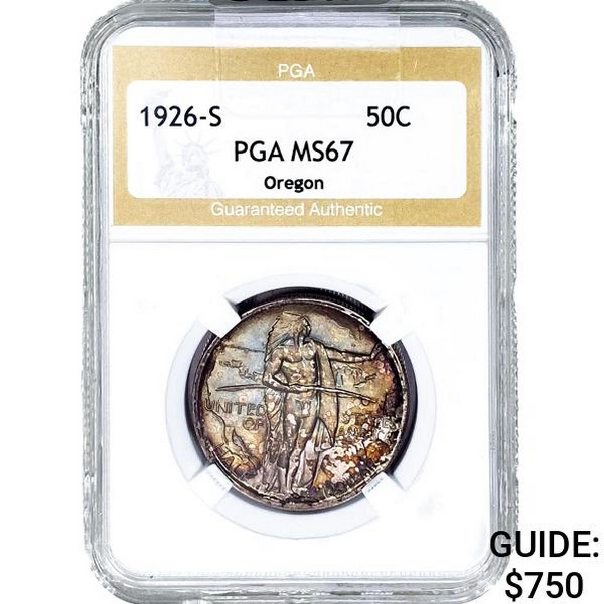 1926-S Oregon Trail Half Dollar PGA MS67