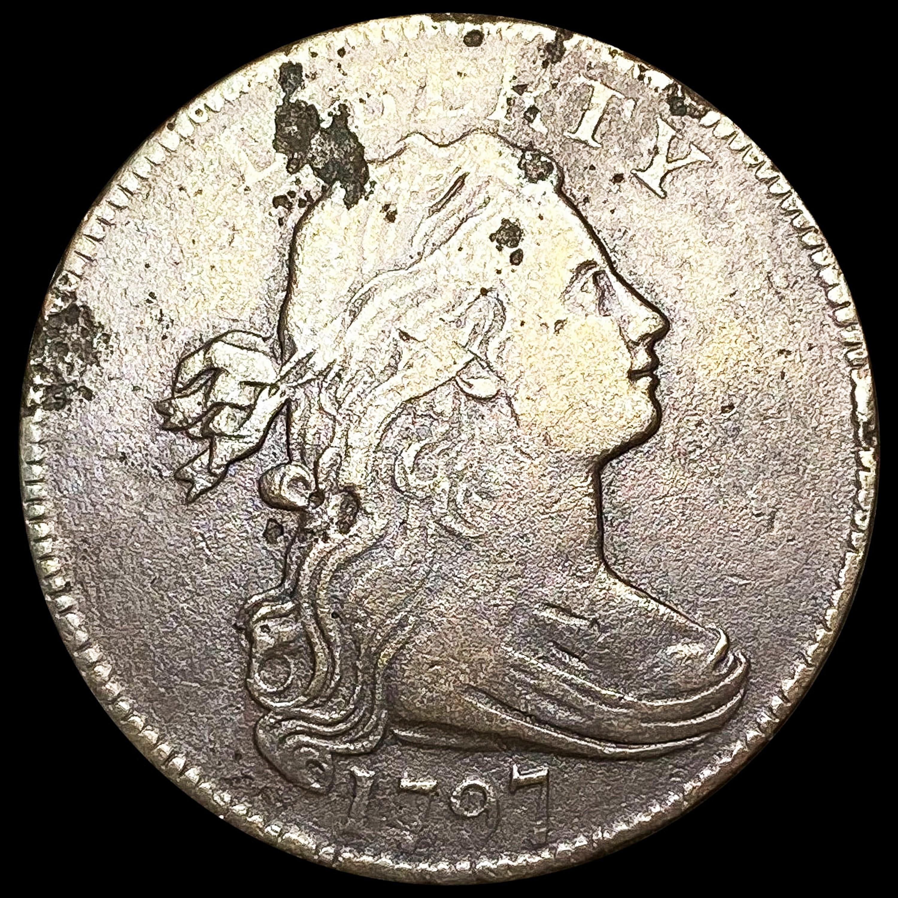 1797 Draped Bust Large Cent ABOUT UNCIRCULATED