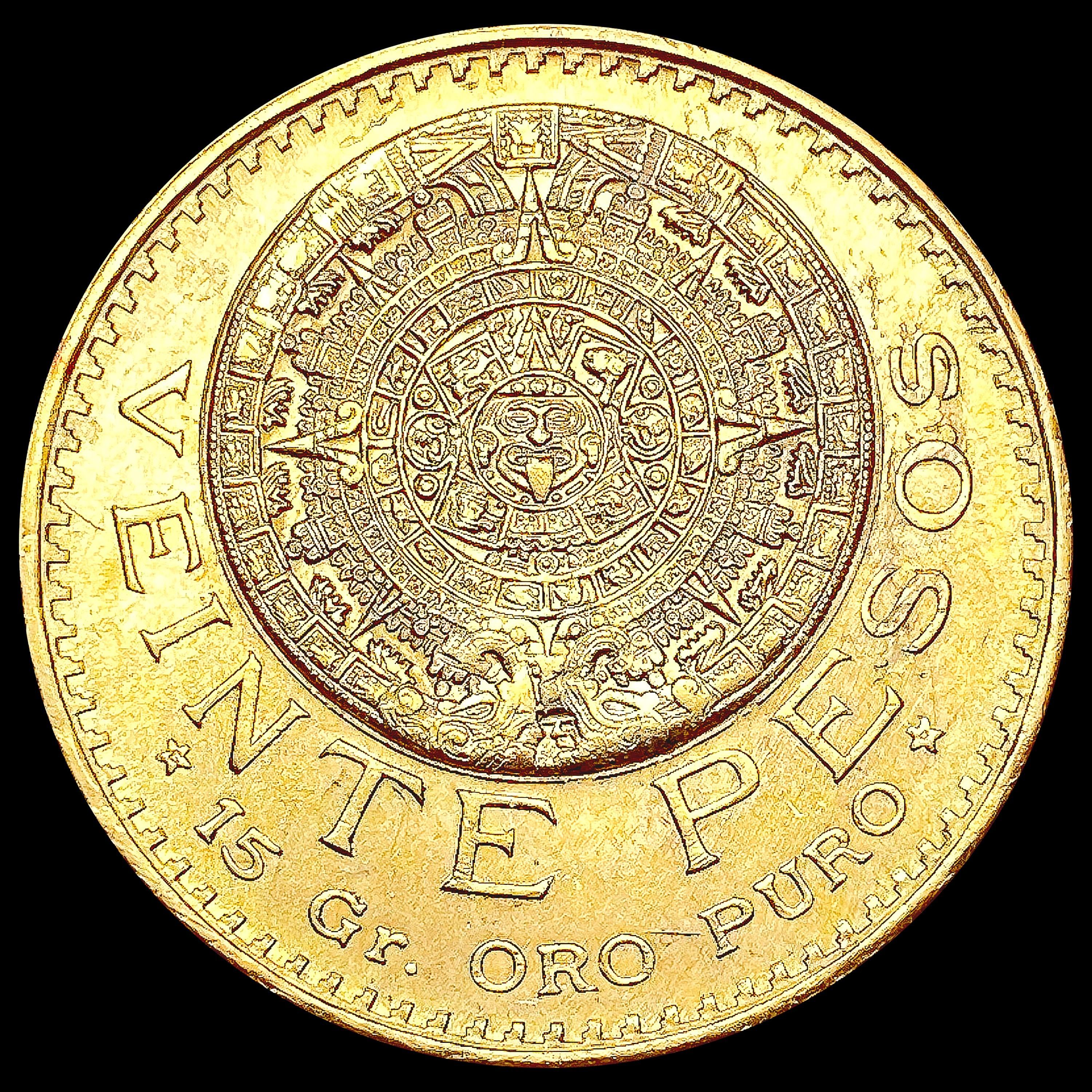 1959 Mexico .2411oz Gold 10 Pesos CHOICE BU