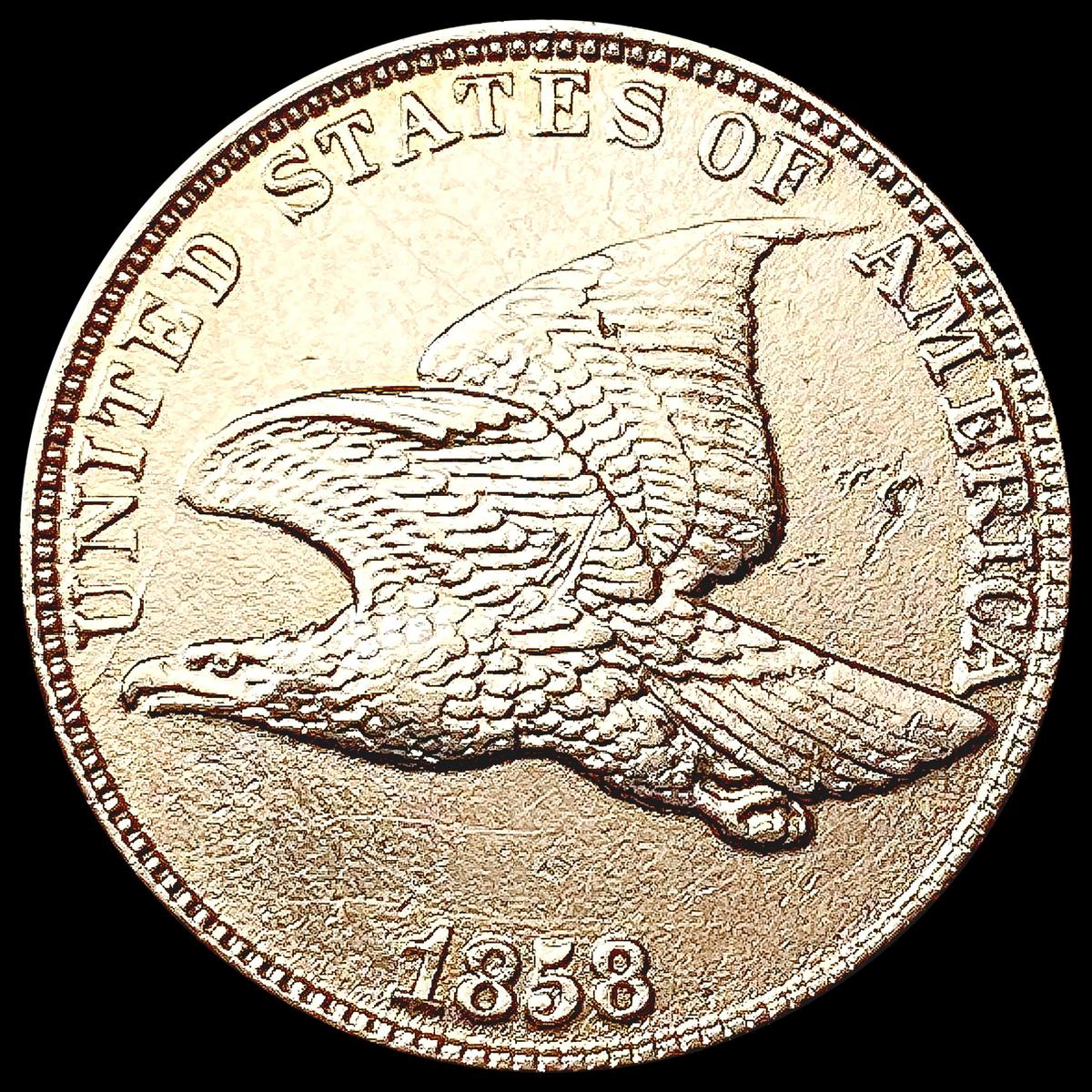 1858 RED Flying Eagle Cent UNCIRCULATED