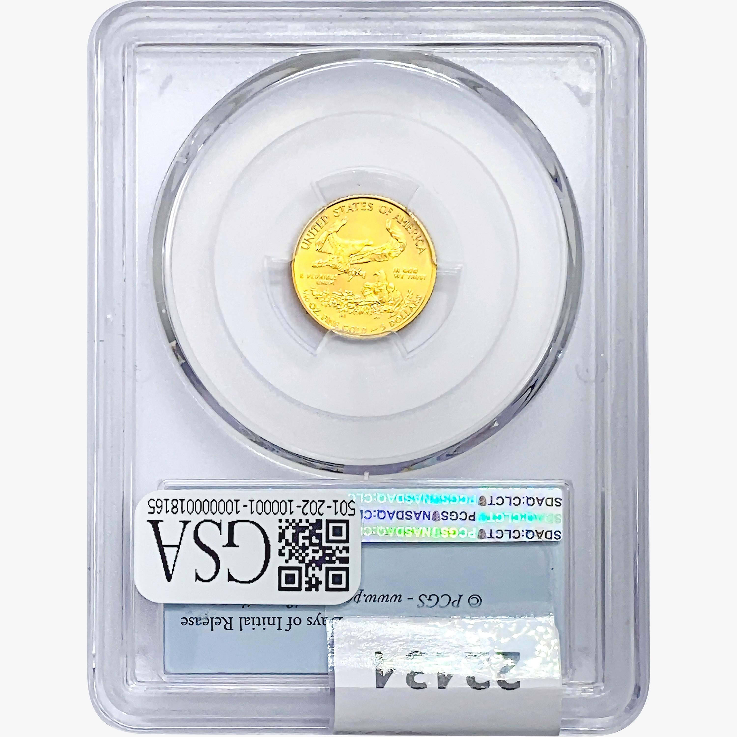 2017 $5 1/10oz. Gold Eagle PCGS MS70