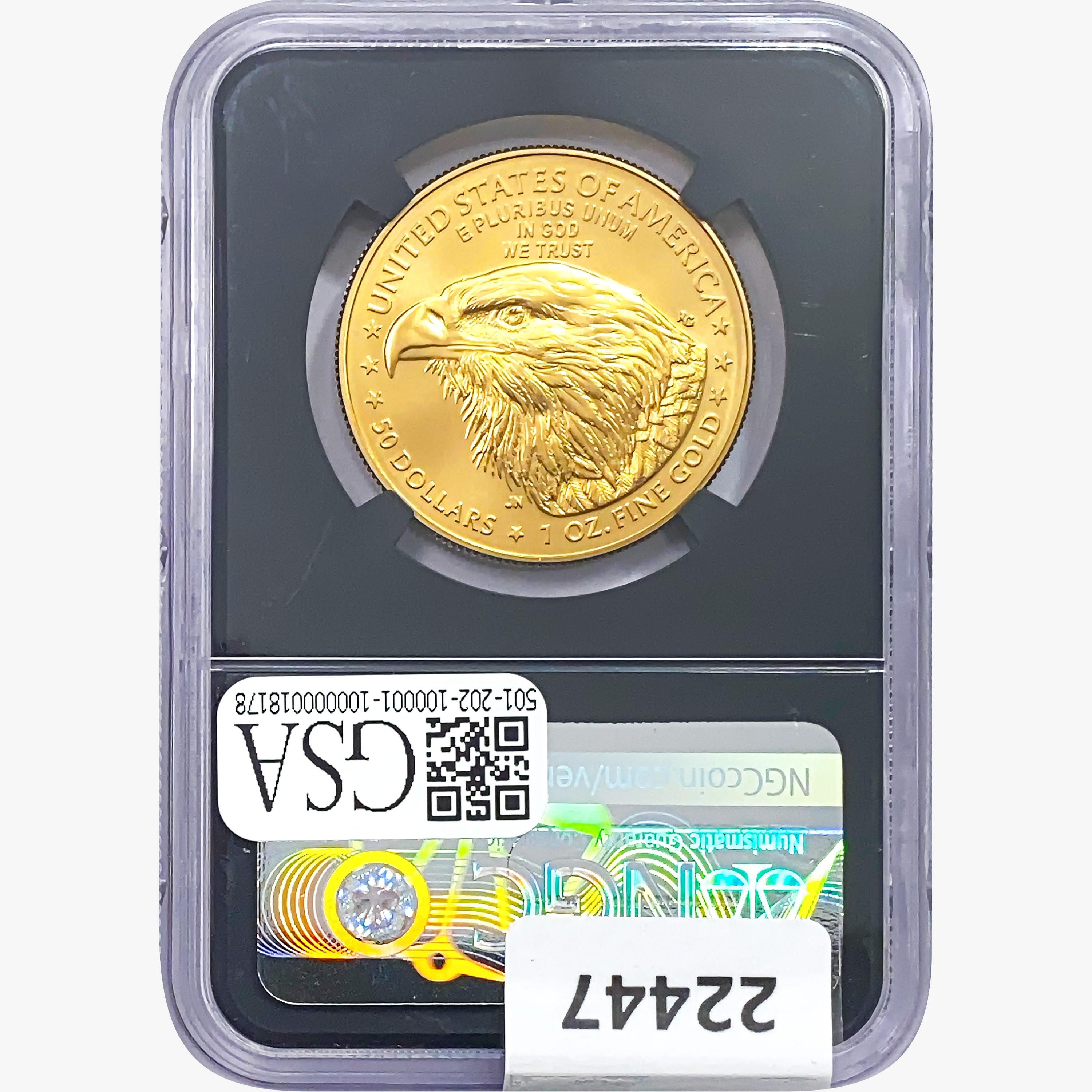 2022 $50 1oz. Gold Eagle NGC MS70 FDI