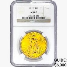 1927 $20 Gold Double Eagle NGC MS62