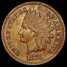 1874 Indian Head Cent NEARLY UNCIRCULATED